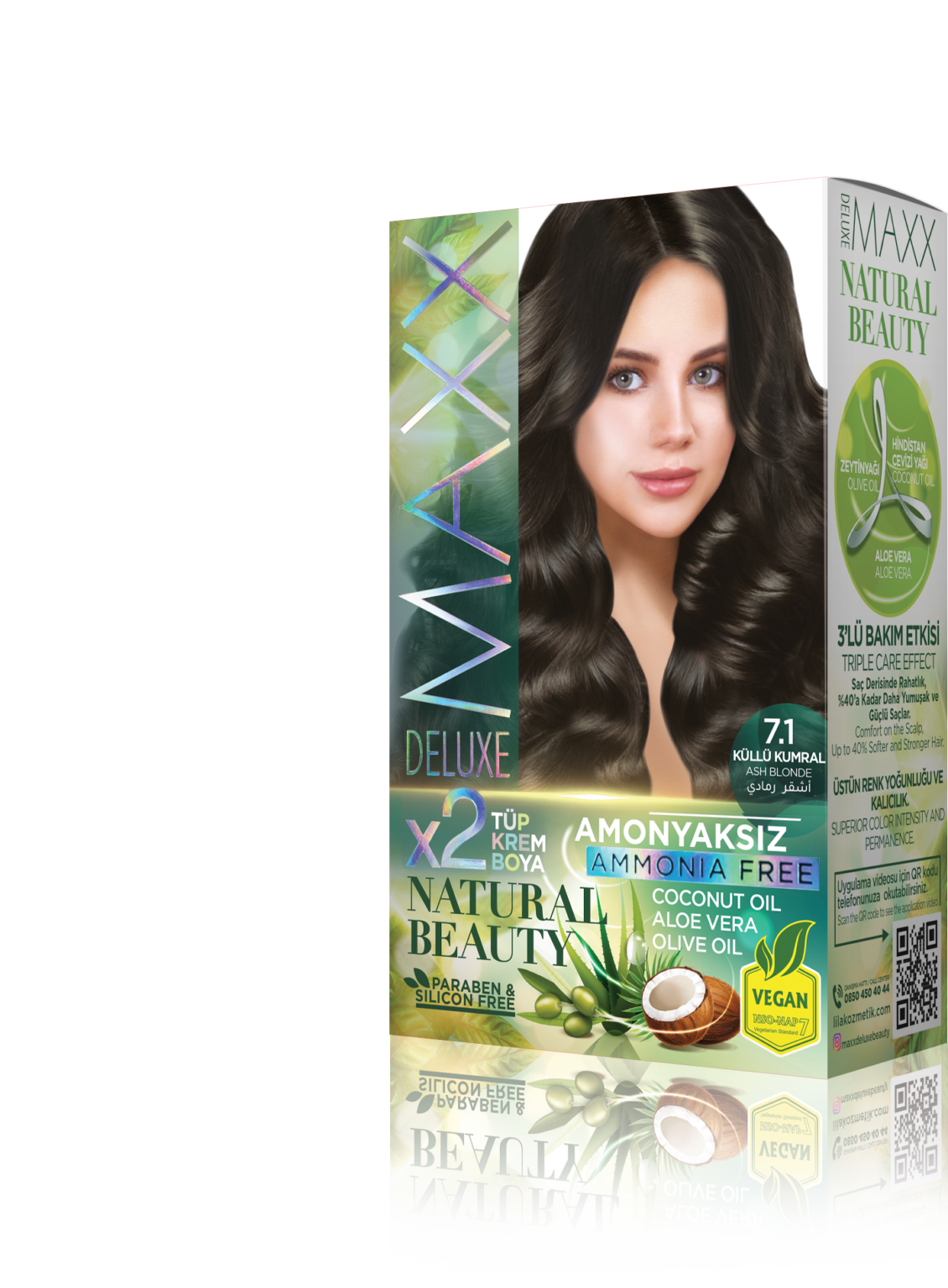 MAXX DELUXE AMMONIA FREE HAIR DYE KIT 7.1 – FARMASI